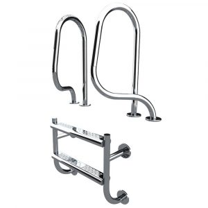 Сходи для басейну Aquaviva фігурні (3 сходинки), з двох частин, AISI-304