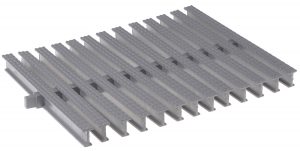 Переливна решітка Aquaviva KP HKE03-G Classik із центральним з'єднанням 245x22 мм (сіра)