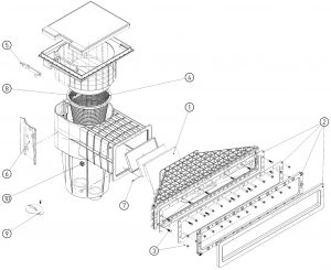Скімер Hayward X-Pro 600 латунні вставки, під лайнер, темно-сіра вставка