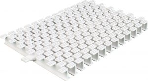 Переливна решітка Aquaviva KP HKE11 Square с центральним з'єднанням 195x22 мм (біла)