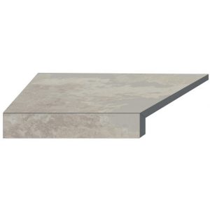 Кутовий Г-подібний елемент бортової плитки Aquaviva Loft Sand, 600x345x50(20) мм (лівий/45°)