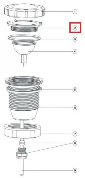 Притискна гайка лампи для прожектора Aquaviva LED/UL-P50 Lights