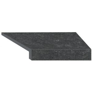 Кутовий Г-подібний елемент бортової плитки Aquaviva Stellar Dark Grey, 600x345x50(20) мм (правий/45°)