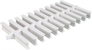 Переливна решітка Aquajoy KP HKE01 Classik із центральним з'єднанням 145x25 мм (біла)